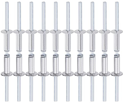DTGN 6mm x 20mm (DxL) Cieco Rivetti - 25pz - Buono per Macchinari Giunzione - Alluminio Cupola Aperto Terminale Rivetto