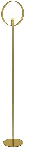HOMCOM Lampadaire sur pied salon lampadaire de sol LED jusqu'à 40W design style art déco anneau en métal doré - 28 x 25 x 160 cm doré