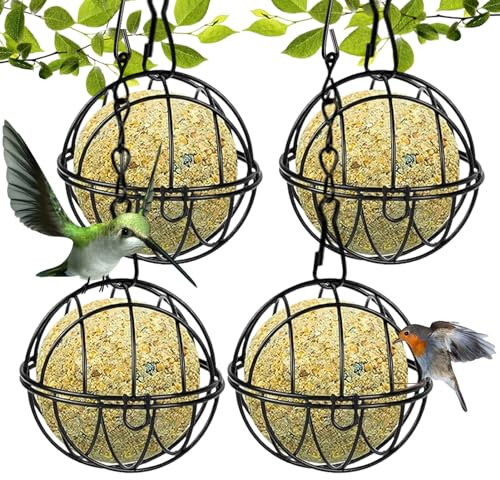 8 Stück Meißenknödelhalter Vogelfutterstation, Metall Vogelfutterspender zum Aufhängen, Meisenknödelhalter zum Aufhängen, Vogelfutterstation Futterspender für Wildvögel Garten