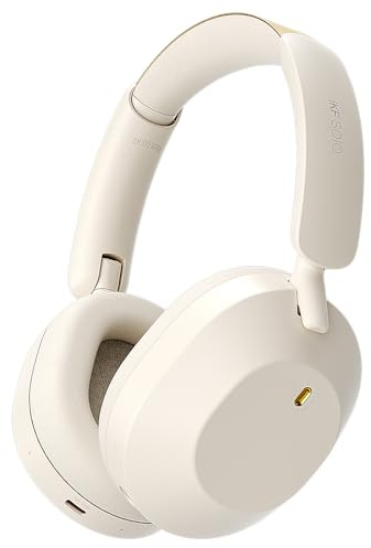iKF-Solo Wireless Headphones Bluetooth 5.4 Active Noise Cancelling 140h Playback time 35ms Low Latency Support Wired Wireless Hi-Res Audio for iOS/Android/PC/PS5/Switch/Xbox (YunYan-White)