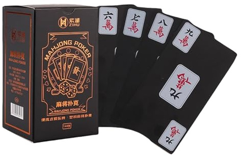 Mahjong kortspel, Mahjong spelkort, resevänligt Mahjong PVC-kortspel, interaktiva brädspel vuxna kort Mahjong kul för klassrumsaktiviteter och sammankomster
