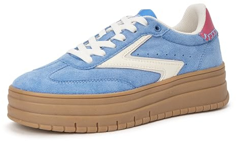 LUCKY STEP Chaussures Plateforme Femme - Semelle Gomme & Suédé, Style Rétro Casual pour Tennis/Marche