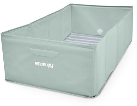 Ingenuity, Bañera para Niños Pequeños Tuckaway, Convierte la Ducha en Bañera, Plegable para Fácil Almacenaje, Diseño Compacto, Fácil de Limpiar, No Requiere Montaje, Para 12 Meses a 5 Años