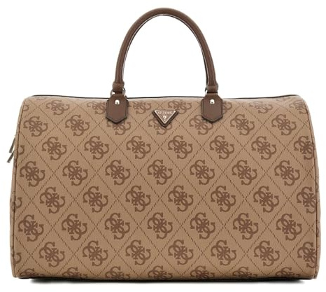 GUESS Weekender Duffel Bag Latte Logo/Brown