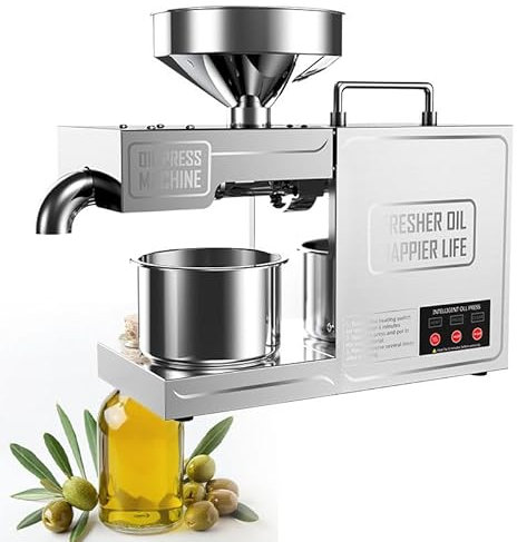WEIMILOR Pressa per Olio con Regolazione della Temperatura Pressa per Olio per Arachidi Crude e Semi di Girasole per Arachidi/Sesamo/Semi di Lino, Design in Acciaio Inossidabile