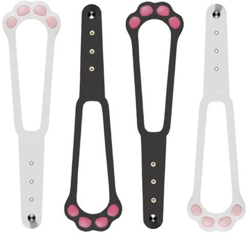 JAWUZ 4 Stück Verstellbarer Katzentürriege,Pfote geformt Katze Tür Klammer Riegel,Alternative Türschlösser Türstopper für Haustiere Cat Door Holder Latch