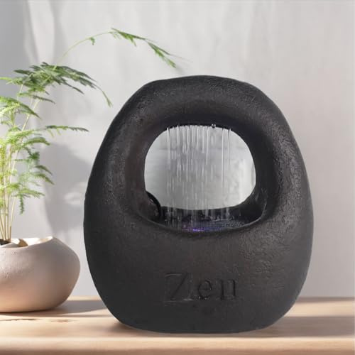 Tolatr Zen Waterfall Fountain Indoor – Small Indoor Water Fountains with Relaxing Waterfall Feature, Decorative Water Fall Fountain for Home & Office