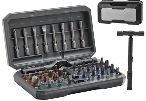 42 in 1 Magnetic Precision Screwdriver Set, Multi Bit Ratcheting Screwdriver Kit with Storage Case for Electronics, Computer, Eyeglasses, Watch, Bicycles, Furniture DIY Repair Tools (Grey)