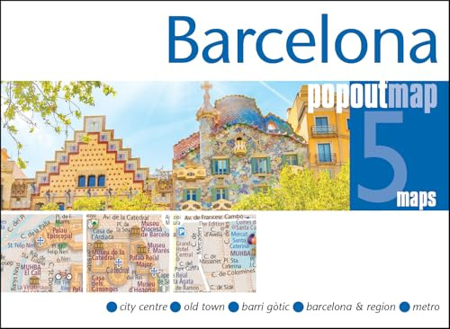 Barcelona Popout Map: Pocket size, pop up map of Barcelona city centre (Popout Maps)