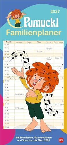 Pumuckl Familienplaner 2027: Der beliebte rothaarige Kobold begeistert die ganze Familie. Termin-Kalender mit 5 Spalten für Übersicht und Planung im Format 21 x 45 cm