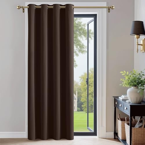 PONY DANCE Gardiner ogenomskinlig öljettgardin – 1 styck gardin ogenomskinlig termiska gardiner för sovrum/vardagsrum, B 132 cm