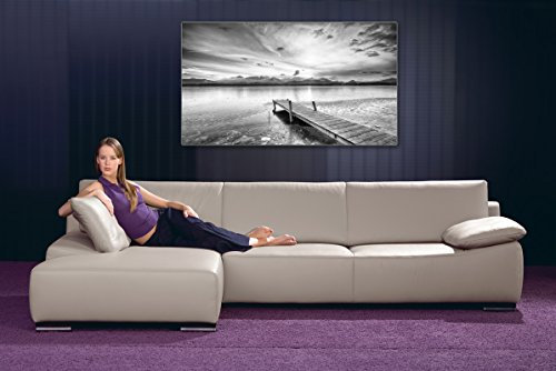 Fotoatelier Dirk Haas Premium Acrylglasbild XXL - Natur - Landschaft - Bild - Winter - Steg - Berge - Schwarzweiss - Eis - Acrylglas : 100 cm x 60 cm