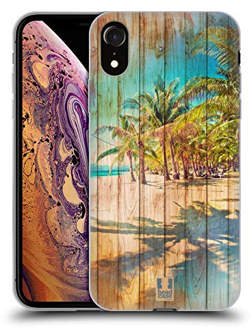 Head Case Designs Plage Mélangez Empreinte en Bois Coque en Gel [Protection de Qualité Militaire] Compatible avec Apple iPhone XR