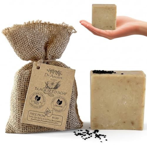 Dr.Ancient Barre de savon aux graines noires bio naturel végétalien traditionnel fait à la main antique - Des savons purs et naturels !