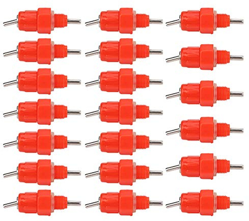 Abreuvoir Automatique pour Volaille, 20 Pièces, Tétine Abreuvoir Poule avec Système d'eau, Kit Abreuvement Volaille, pour Poule Canard Caille, Élevage Bétail, Système Abreuvoir A