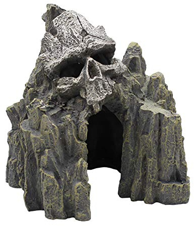 OMEM Décorations de reptiles pour terrarium en résine crâne roche ornement habitat décoration aménagement paysager aquarium cachette aquarium