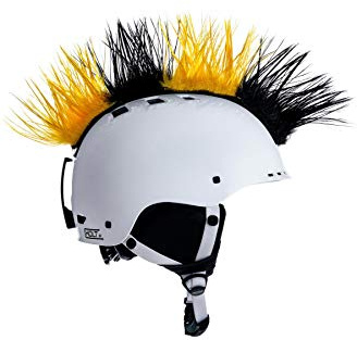 Crazy Ears Helm-Accessoires Irokese Mohawk Schwarz Weiß Pink Ski Snowboard