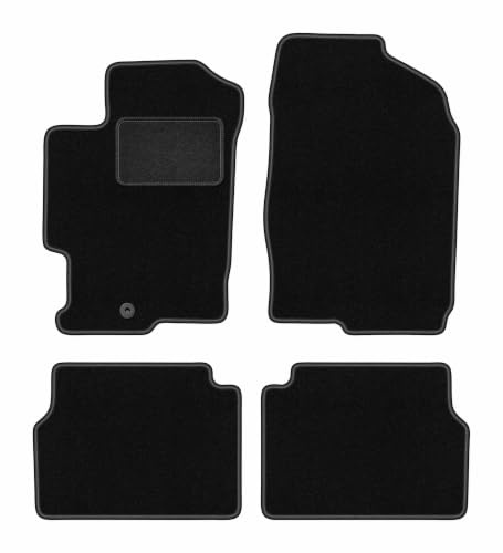 Wielganizator Alfombrillas de Coche de Terciopelo a Medida, compatibles con Mazda 6 I GGGY Combi, Sedan, liftback 2002-2007, 4 Piezas, Color Negro