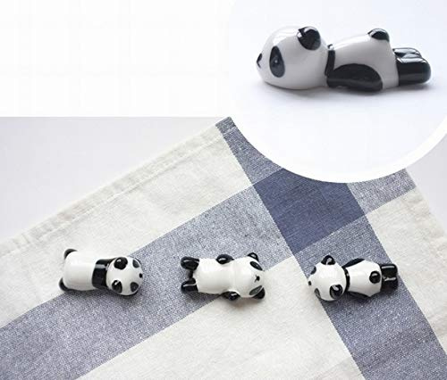 ZHONGJIUYUAN 6 Pandas Chinesische Keramik Panda Muster Essstäbchen Ablage Löffel Gabel Messer Halter Übung Möbel Artikel (3 Stlye)