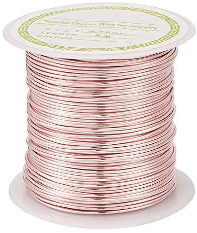Cheriswelry 60 cm koppartråd 0,8 mm smycketråd pärltråd roséguld snören för gör-det-själv-smycken hantverk