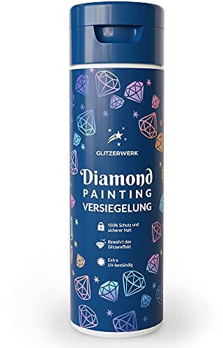 Glitzerwerk Diamond Painting Versiegelung, Durchsichtig - Für strahlend glitzernde Bilder & festen Halt deiner Steinchen - 250 ml