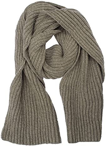 FosterNatur, Damen/Herren Merino Schal dickripp, 100% Wolle Merino extrafein