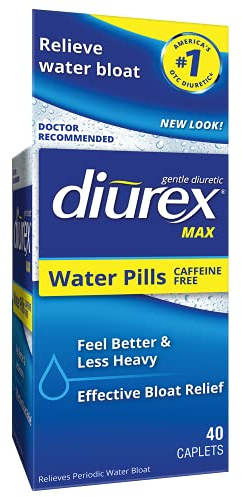 Diurex Max - Maximum Strength Caffeine Free Diuretic Water Pills - Relieve Water Bloat