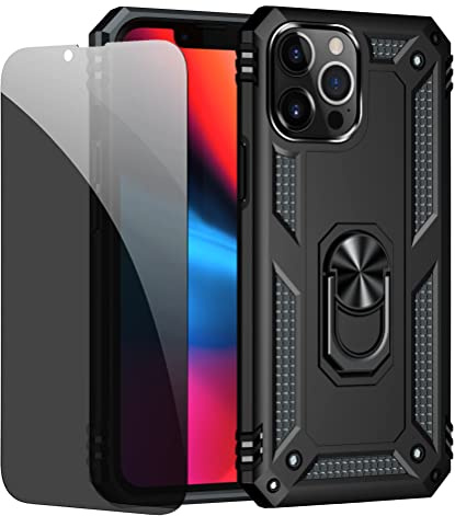 JOYTAG Hülle für iPhone 13 Pro Max Schwarz handyHülle mit Anti-Spähen Privatsphäre Schützen Folie Blickschutzfolie