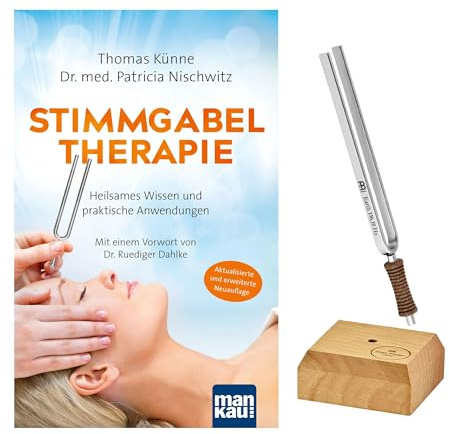 Sonic Energy Stimmgabel Einsteiger Bundle, Erde/Om (TF-E+BOOK) | 136,10 Hz, Ton Cis3, 20,4 cm lang, 84 g, in Deutschland gefertigt, inkl. Hülle, Halter und Buch Stimmgabeltherapie