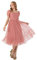 Anaya with Love Women's Ladies Midi for Women Short Puffed Sleeve Square Neck Frilly Wedding Guest Prom Ball Eveni Dress, Rose, 20 UK