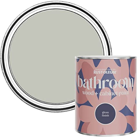 Rust-Oleum Grey Moisture Resistant Bathroom Wood and Cabinet Paint in Gloss Finish - Tyne Fog 750ml