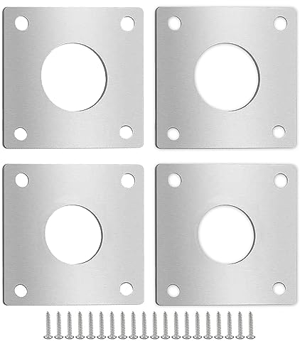 PLCatis Spechtschutz für Nistkasten 4 Stück Meisenkasten Vogelhaus Schutzplatte 32mm + 28mm Vogelnistkasten Edelstahl Zubehör für Nistkasten mit 16 Stück Schrauben
