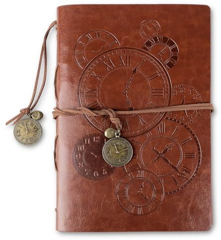 COLOFALLA Carnet de Voyage Vintage Cahier Portable Note en Cuir avec Pendentif Carnet à Spirales Rechargeable Journal Cadeau