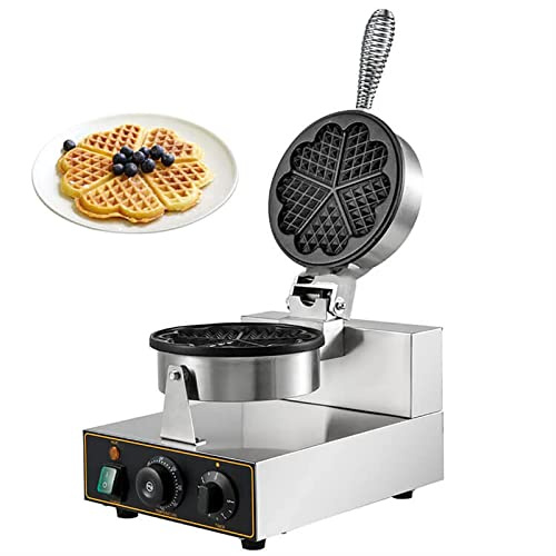 Electric Waffle Maker 1400W Commercial Nonstick Waffle Machine with Temperature and Time Control Stainless Steel Waffle Bake Machine for Bakery Home and Kitchen Restaurant Leisure Snack Bar B