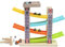Rampa para Coches Juguete, Circuito Coches Madera Montessori con 4 Coches y 3 Bolos, Tobogán de Coche en Zigzag Juguetes, Garaje Coches Juguete, Parking Coches Juguete, Pista de Coches para Niños