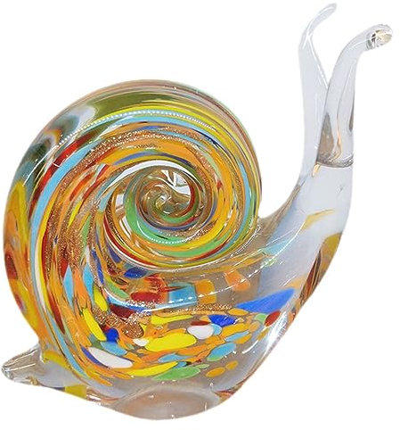 WOFASHPURET Glas-schneckenfigur Schneckenornament Gartendekoration Blumentopf-dekor Rasenornamente Dekorative Schneckenstatue Und Feine Desktop Dekoration