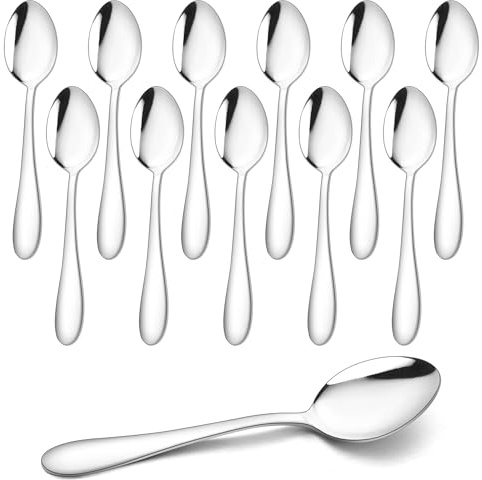 HaWare Kaffeelöffel, 12 Stück Edelstahl Teelöffel Dessertlöffel Set, Klein Löffel für Hause/Restaurant/Hotel, Hochglanzpoliert & Spülmaschinenfest - 13,5cm (Klassisches Design)