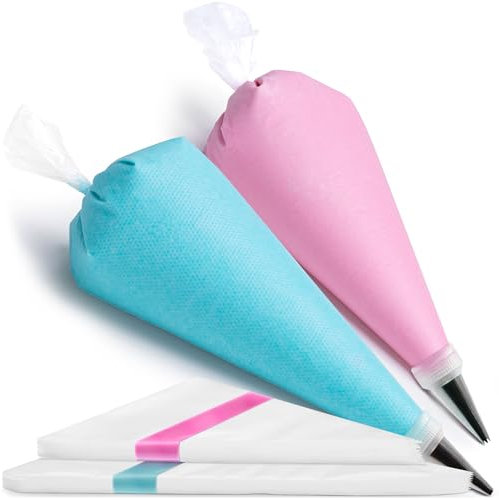 EcoEarth Mangas pasteleras Desechables (31 cm, Paquete de 100) para Decorar Pasteles, Mangas pasteleras para glaseado de Cupcakes y Galletas, Mangas pasteleras Transparentes
