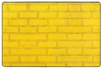 Gelbe Vintage-Fliesen-Teppiche für Schlafzimmer – Haustürmatte Außeneingang, waschbarer Teppich, Vorleger 22,9 x 30,5 cm für Wohnzimmer