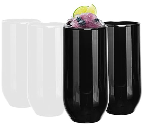 Glasmark KROSNO, 430 ml, lot de 4, à boire, à long drink, à eau, à jus, à cocktail, passent au lave-vaisselle, parfaits pour la maison, les restaurants et les fêtes