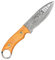 John Moses 25 cm Handgefertigtes Damaskus-Jagdmesser mit Lederscheide - Ideal zum Häuten, Camping, Outdoor - EDC Fixed Blade Messer mit Walnussholzgriff