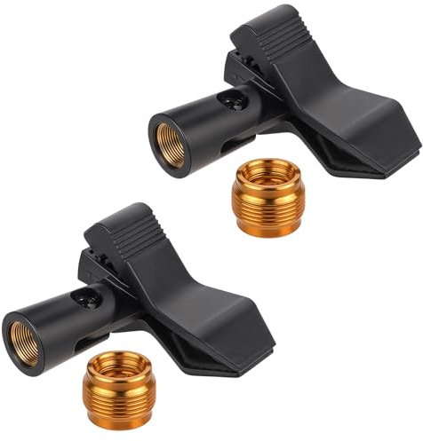 2 Stück Mikrofon-Clip mit 5/8 Zoll Stecker 3/8 Zoll Buchse Universal Mikrofonhalter Mikrofonclip verbesserter Mikrofon-Clips für Ständer Mikrofonständer-Adapter Mikrofonhalter für Ständer