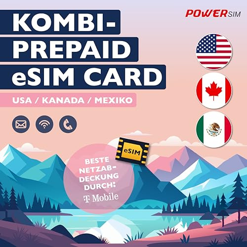 T-Mobile USA Kanada Mexico Reise SIM vom Power Sim Shop (30 Tage eSIM)