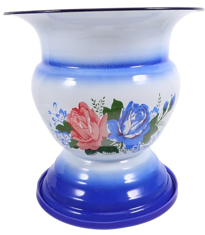 TOBBOMEY Chinesischer Spucknapf Aus Emaille Haushalts-spucknapf Für Zuhause Vintage-design Mit Rutschfestem Boden Für Reisen Und Camping