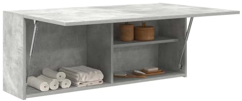 Gecheer Bad-Wandschrank Hängeschrank Badschrank Küchenschrank Medizinschrank Badmöbel Betongrau 100x25x40 cm Holzwerkstoff