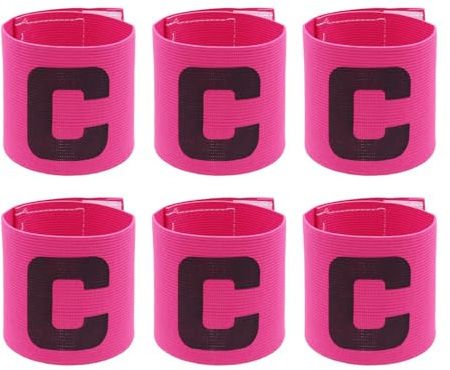 6PCS Youth Captain Armband for Soccer, Flexible Nylon Velcro Kids Captain Armband for Hockey Matches and Youth Tournaments