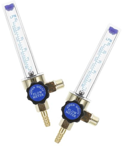 CLISPEED Argon Regulator Gauge and Carbon Dioxide Flowmeter Tube Gas Flowmeter for Home Use with Air Flow Indicator 2 Pieces Co2 and Set