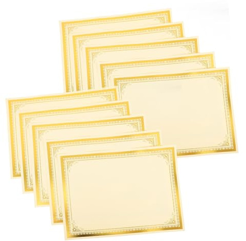 Gadpiparty 10stücke Blanko-zertifikat-papier Mit Elegantem Goldrand Hochwertige Dekorative Innenseiten Für Urkunden Auszeichnungen Und