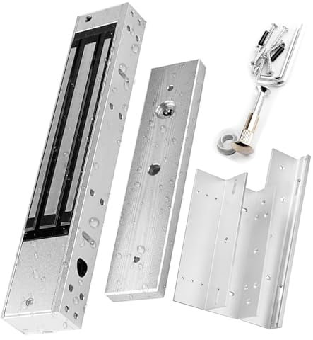 jasugKEY IP67 Waterproof 280KG(617lbs) Holding Force Electric Magnetic Lock, DC12V Fail Safe Electromagnet Lock, Access Control Single Door Lock with ZL Bracket, Can Work Outside