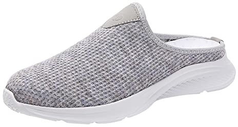Ortopediska damtofflor, platå, vita, lätta tofflor, ventilerande pantoletter, halkfria, trädgårdsskor, stretch, nät, sommarskor, slip-on, halvskor, sommar, slip-on, GRÅ, 39 EU
